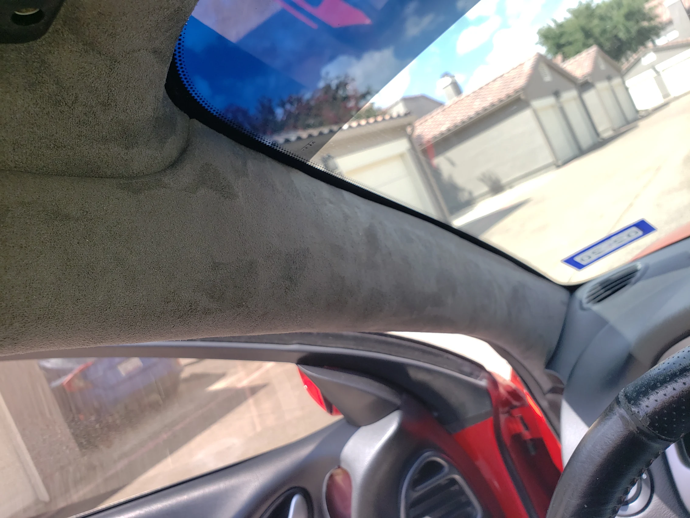 Headliner replacement in progress